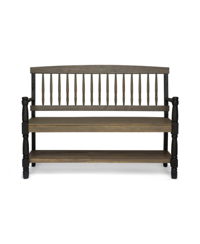 Noble House Corrine Bench In Grey Black