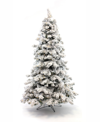 PERFECT HOLIDAY 7.5' PRE-LIT FLOCKED CHRISTMAS TREE WITH WARM WHITE LED LIGHTS