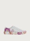 Ferragamo Borg Floral-print Leather Sneakers In White