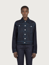 Ferragamo Contrast-stitch Denim Jacket In Blue