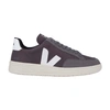Veja V-12 Vegan Suede-trimmed B-mesh Sneakers In Grafite White
