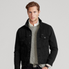 Ralph Lauren Garment-dyed Denim Trucker Jacket In Adamson Polo Black
