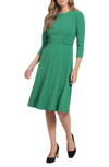 London Times Seamed Midi Dress In Green