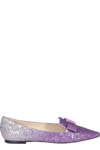 JIMMY CHOO JIMMY CHOO GALA GLITTERED BALLERINA FLATS