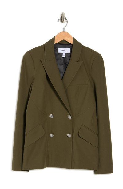 Derek Lam 10 Crosby Ady Double-breasted Cotton-blend Blazer In Army Green