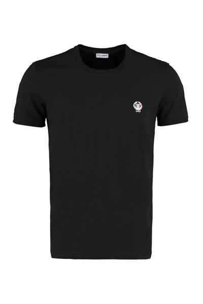 Dolce & Gabbana Cotton Crew-neck T-shirt In Black