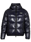 Dsquared2 Logo Tag Shiny Nylon Down Jacket In Navy Blue