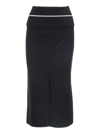 Moncler Front Slit Knit Midi Skirt In Black
