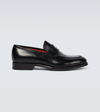 SANTONI LEATHER PENNY LOAFERS