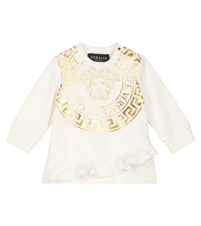 Versace Baby Girl's Metallic Graphic Sweater In White