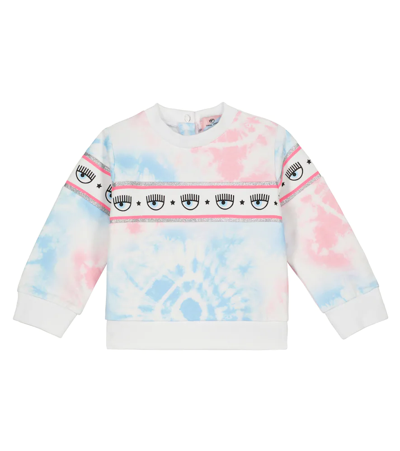 Monnalisa X Chiara Ferragni Baby Tie-dye Sweater In Blue