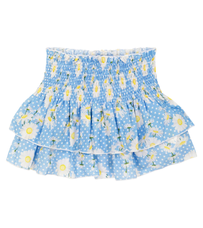 Monnalisa Kids' Light Blue Skirt With Floreal Print