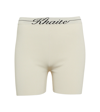 Khaite Bryant Intarsia Ribbed-knit Shorts In Ivory
