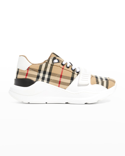 Burberry Regis Check Trainer Trainers In Archive Beige Ip