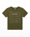 GIVENCHY BOY'S SHORT-SLEEVE T-SHIRT WITH 4G LOGO ON FRONT