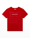 Givenchy Kids' Boy's Short-sleeve T-shirt With 4g Logo On Front In 991 Red