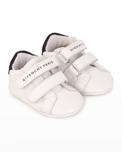 Givenchy Kid's Logo Double Grip-strap Sneakers, Baby In 10b White