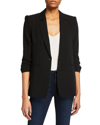 Cinq À Sept Cheyenne Ruffle-cuff Blazer Jacket In Black