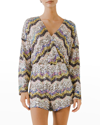 Endless Rose Multicolor Chevron Sequin Romper In Multi