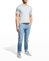 Brunello Cucinelli Men's Tipped Crew T-shirt In Cba68 Dusty Blue