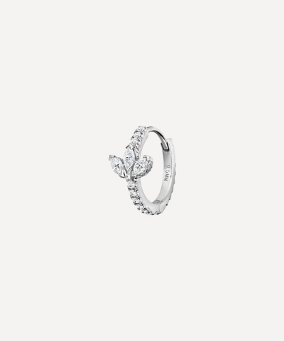 Maria Tash 18ct 9.5mm Diamond Lotus Eternity Single Hoop Earring In White