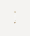 Maria Tash 14ct Short Pearl And Spike Pendulum Charm In Yellow
