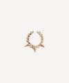 Maria Tash Granulated Triple Short Spike 14kt Gold Single Ear Cuff In Rose