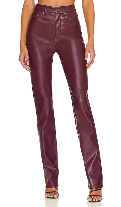 Afrm Heston Faux Leather Straight Leg Pants In Port Royale
