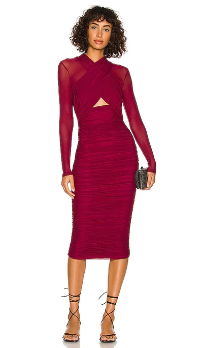 Bardot Aliyah Cross Front Dress In Red