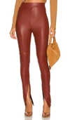 Alix Nyc Carlisle Fau Leather Split Hem Pants In Rust