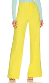 Alice And Olivia Dylan Yellow Flared Wide-leg Trousers In Yellow
