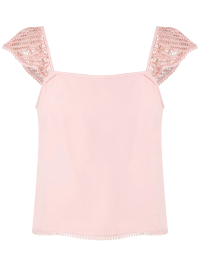 Martha Medeiros Square Neck Top In Pink