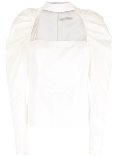 Martha Medeiros Mali Puff-sleeves Blouse In White