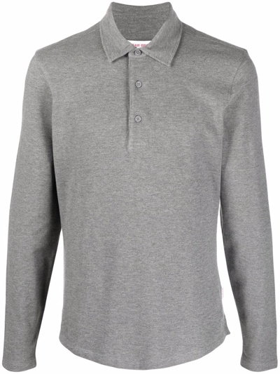 Orlebar Brown Linwood Cotton And Cashmere-blend Polo Shirt In Gray
