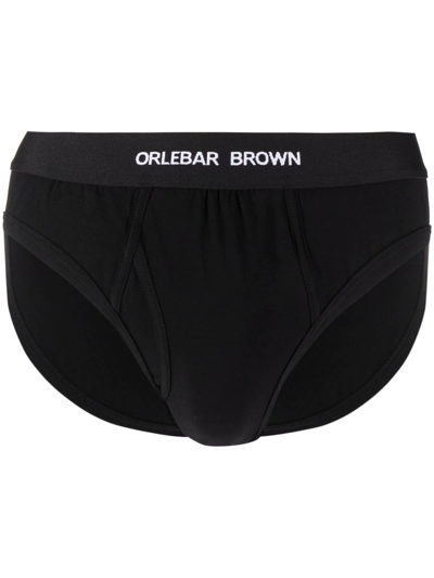 Orlebar Brown Logo-waistband Cotton Briefs In Black