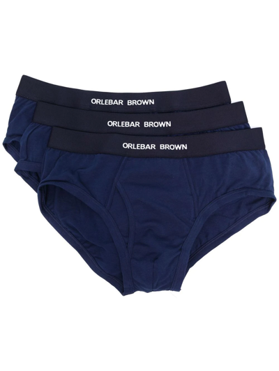 Orlebar Brown Logo-waistband Brief Set In Blue