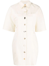Nanushka Short-sleeve Shirt Dress In Neutrals
