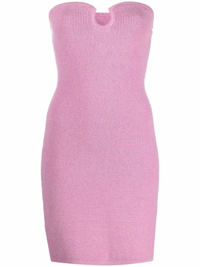 Nanushka Zina Strapless Organic Cotton-blend Mini Dress In Pink