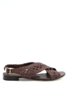 SARAH CHOFAKIAN WOVEN SLING-BACK SANDALS