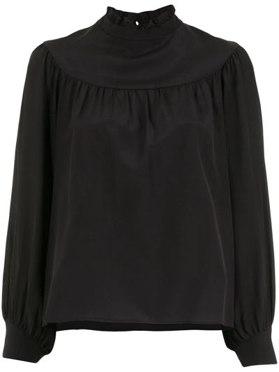 Isolda Ronnie High Neck Blouse In Black