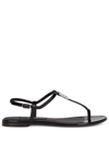 Dolce & Gabbana 10mm Patent Leather Thong Sandals In Black