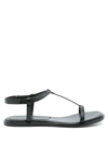 STUDIO CHOFAKIAN TOUCH-STRAP LEATHER SANDALS