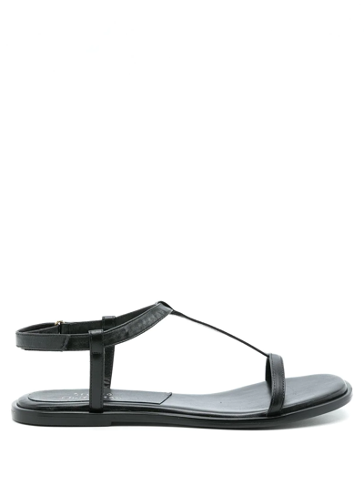 Studio Chofakian Touch-strap Leather Sandals In Black