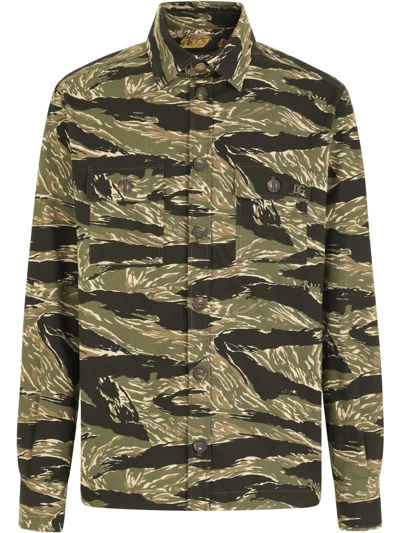 Dolce & Gabbana Camouflage-print Cotton-blend Ripstop Shirt In Multicolour