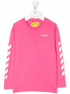 Off-white Kids' Pink Sweatshirt With White Print In Fuchsia