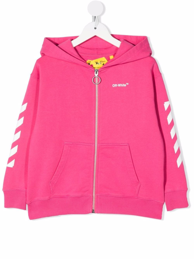 Off-white Kids' Chest Logo-print Jacket In Pink