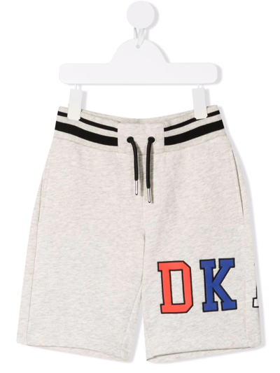 Dkny Kids' Logo-print Track Shorts In Grey