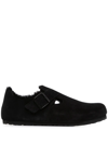 Birkenstock London Shearling-trimmed Slippers In Black