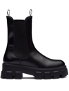PRADA MOONLITH BRUSHED LEATHER BOOTS