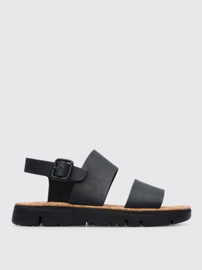 Camper Oruga  Sandals In Full Grain Leather In Black